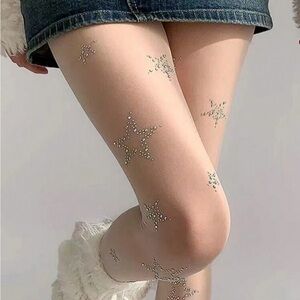 Star Embellished Sheer Tights